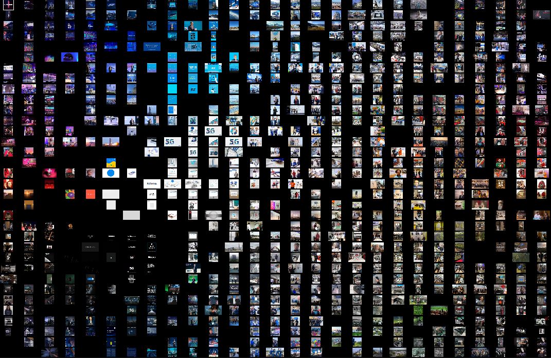 Figure 23: Visualization of all images collected from 5G providers on Instagram sorted by color in ImageSorter